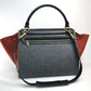 CELINE Shoulder Bag leather Gray x orange x black Trapeze Women Used Authentic