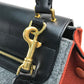 CELINE Shoulder Bag leather Gray x orange x black Trapeze Women Used Authentic