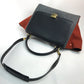 CELINE Shoulder Bag leather Gray x orange x black Trapeze Women Used Authentic