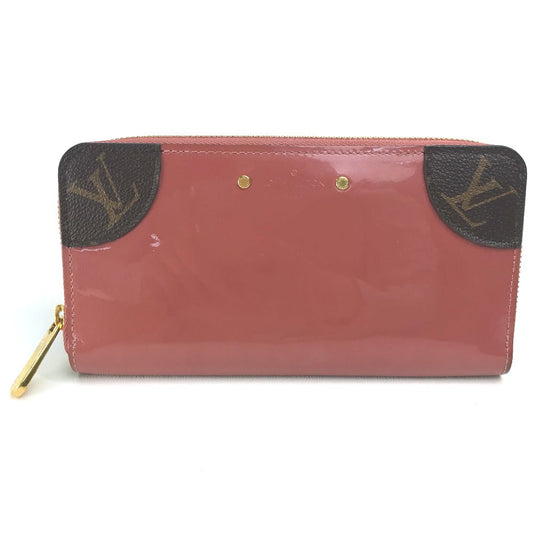 LOUIS VUITTON Long Wallet Purse ‚l62318 Patent leather / monogram canvas Pink beige type Monogram Zippy Venice Women Used Authentic