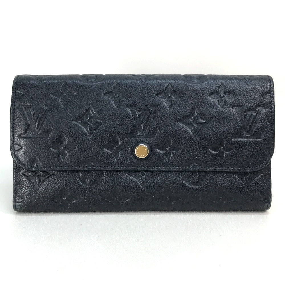 LOUIS VUITTON Long Wallet Purse M60258 Monogram Ann Platt Leather Navy Monogram Ann Platt Portefeuille Villetuoz Women Used Authentic