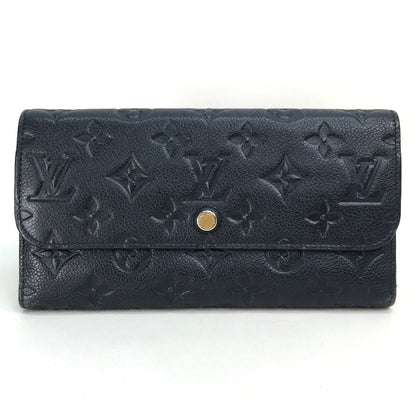 LOUIS VUITTON Long Wallet Purse M60258 Monogram Ann Platt Leather Navy Monogram Ann Platt Portefeuille Villetuoz Women Used Authentic