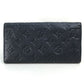 LOUIS VUITTON Long Wallet Purse M60258 Monogram Ann Platt Leather Navy Monogram Ann Platt Portefeuille Villetuoz Women Used Authentic