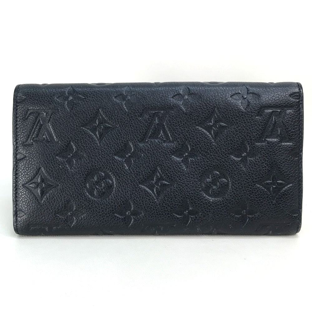 LOUIS VUITTON Long Wallet Purse M60258 Monogram Ann Platt Leather Navy Monogram Ann Platt Portefeuille Villetuoz Women Used Authentic