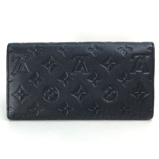 LOUIS VUITTON Long Wallet Purse M60258 Monogram Ann Platt Leather Navy Monogram Ann Platt Portefeuille Villetuoz Women Used Authentic