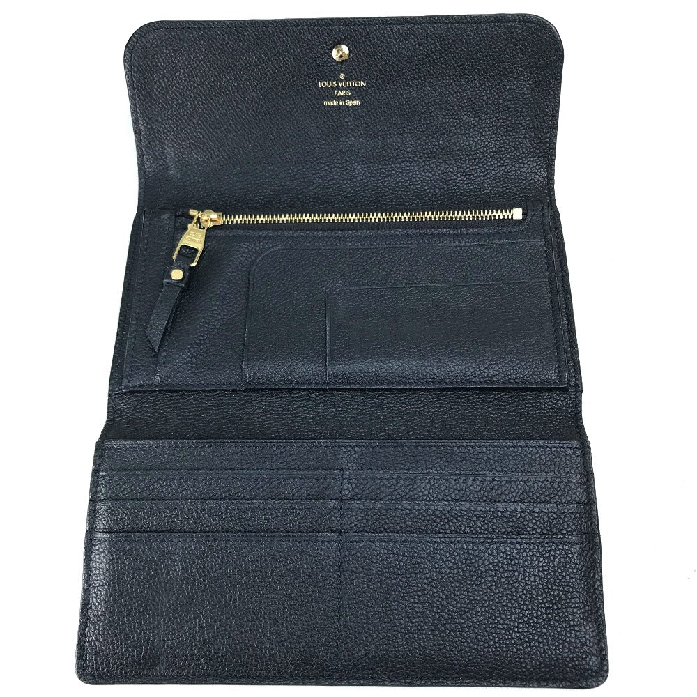 LOUIS VUITTON Long Wallet Purse M60258 Monogram Ann Platt Leather Navy Monogram Ann Platt Portefeuille Villetuoz Women Used Authentic
