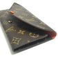 LOUIS VUITTON Long Wallet Purse Monogram canvas Brown x orange Comes with a coin case Wallet Women Used Authentic