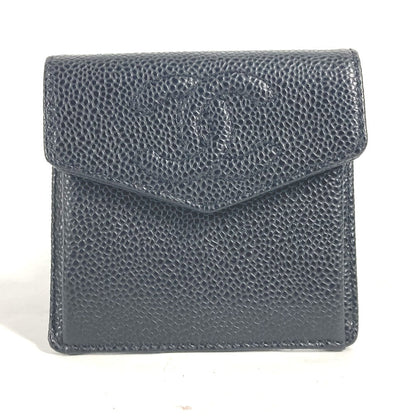 CHANEL Coin case A13233 Caviar skin black CC COCO Mark Women Used Authentic