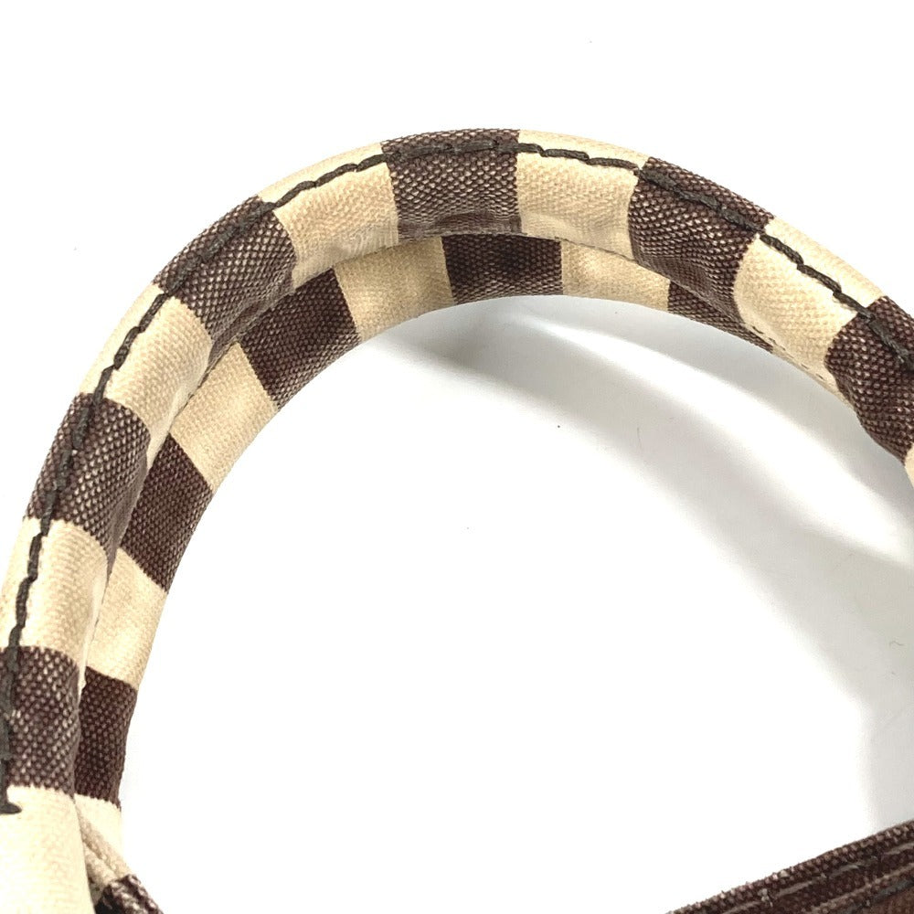 PRADA Handbag canvas Brown Canapa logo border