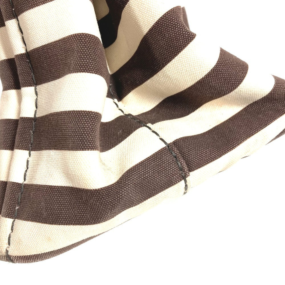 PRADA Handbag canvas Brown Canapa logo border