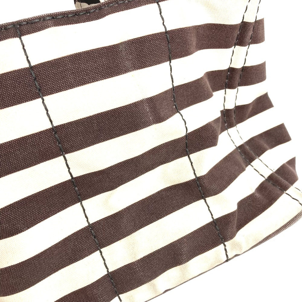 PRADA Handbag canvas Brown Canapa logo border