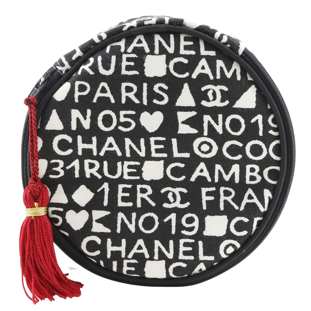 CHANEL Pouch cotton black 31rue cambon novelty Makeup pouch Women Used Authentic