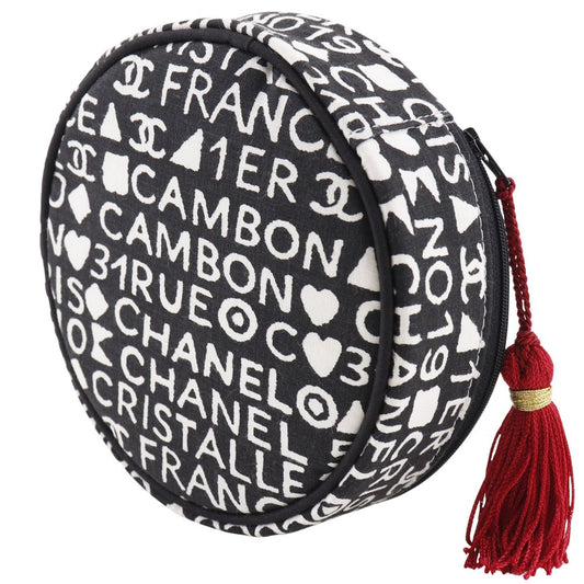 CHANEL Pouch cotton black 31rue cambon novelty Makeup pouch Women Used Authentic