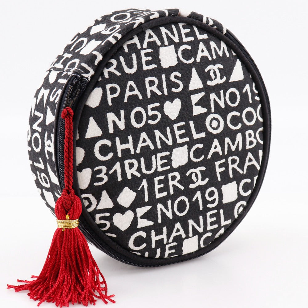 CHANEL Pouch cotton black 31rue cambon novelty Makeup pouch Women Used Authentic