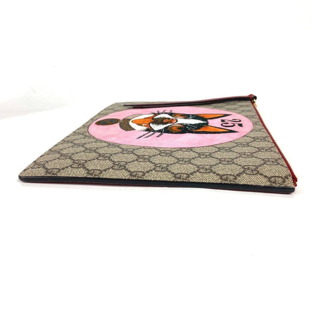 GUCCI Clutch bag 506280 GG canvas / leather beige GG Supreme BOSCO Cat