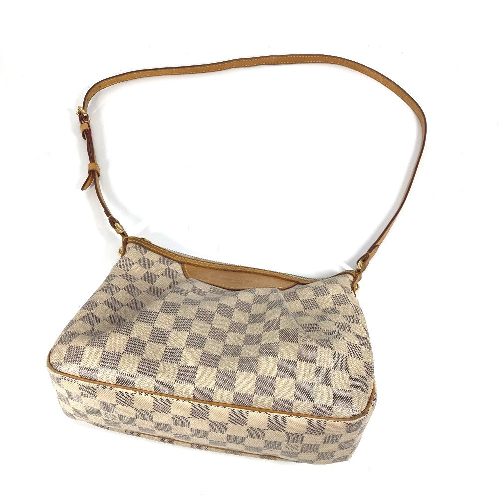 LOUIS VUITTON Shoulder Bag N41113 Damier Azur Canvas white Damier Azur Siracusa PM Women Used Authentic