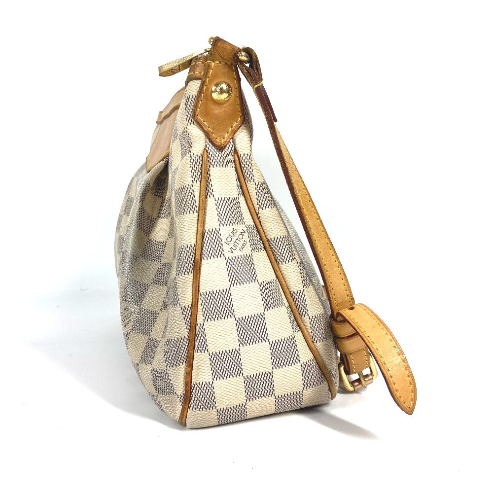 LOUIS VUITTON Shoulder Bag N41113 Damier Azur Canvas white Damier Azur Siracusa PM Women Used Authentic