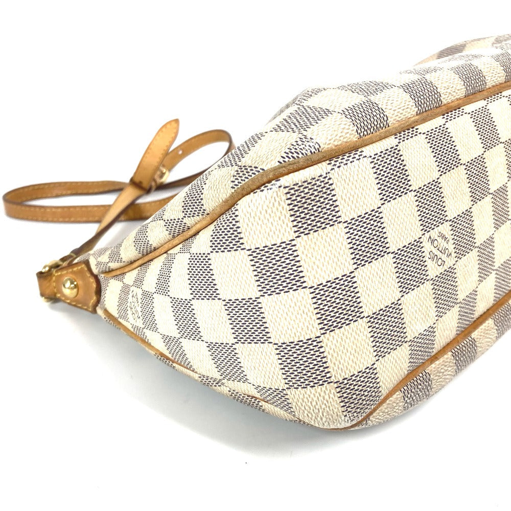 LOUIS VUITTON Shoulder Bag N41113 Damier Azur Canvas white Damier Azur Siracusa PM Women Used Authentic
