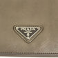 PRADA Business bag saffiano leather Beige type Triangle logo plate mens Used Authentic