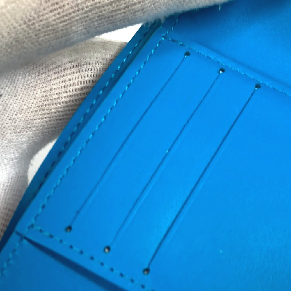 LOUIS VUITTON Trifold wallet M82314 leather blue Nanogram Portefeuille Victorine unisex(Unisex) Used Authentic