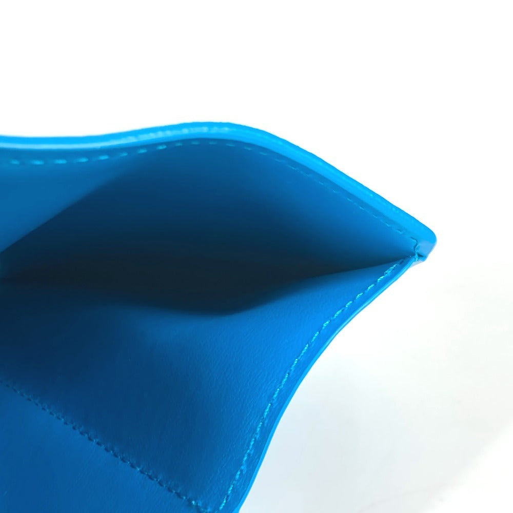 LOUIS VUITTON Trifold wallet M82314 leather blue Nanogram Portefeuille Victorine unisex(Unisex) Used Authentic