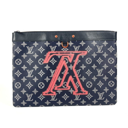 LOUIS VUITTON Clutch bag M62905 Monogram canvas Navy Monogram ink upside down Pochette Apollo