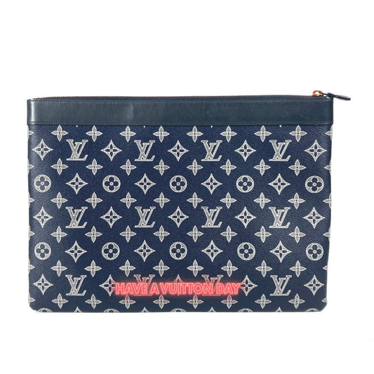 LOUIS VUITTON Clutch bag M62905 Monogram canvas Navy Monogram ink upside down Pochette Apollo