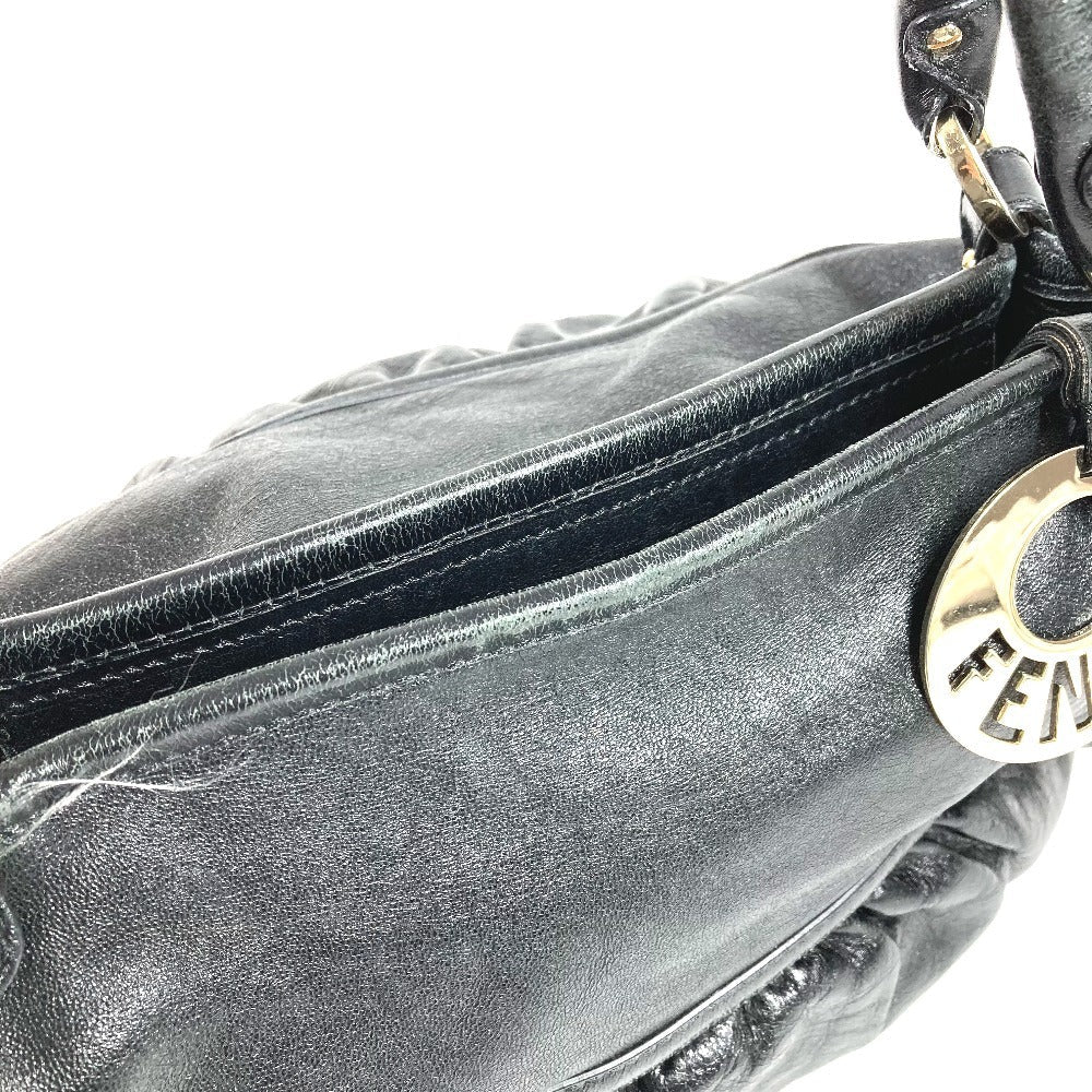 FENDI Shoulder Bag leather black logo