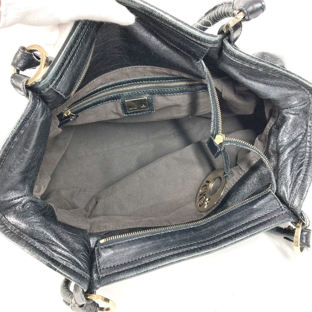 FENDI Shoulder Bag leather black logo