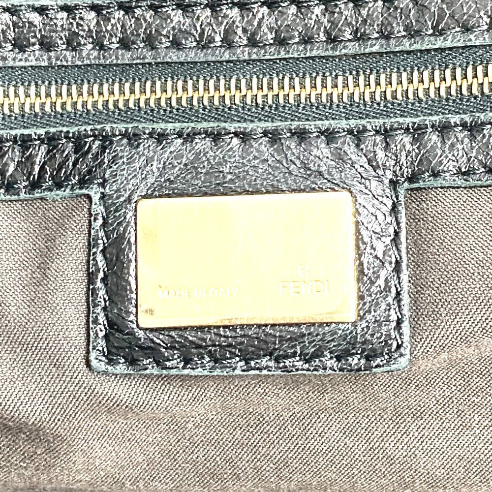 FENDI Shoulder Bag leather black logo