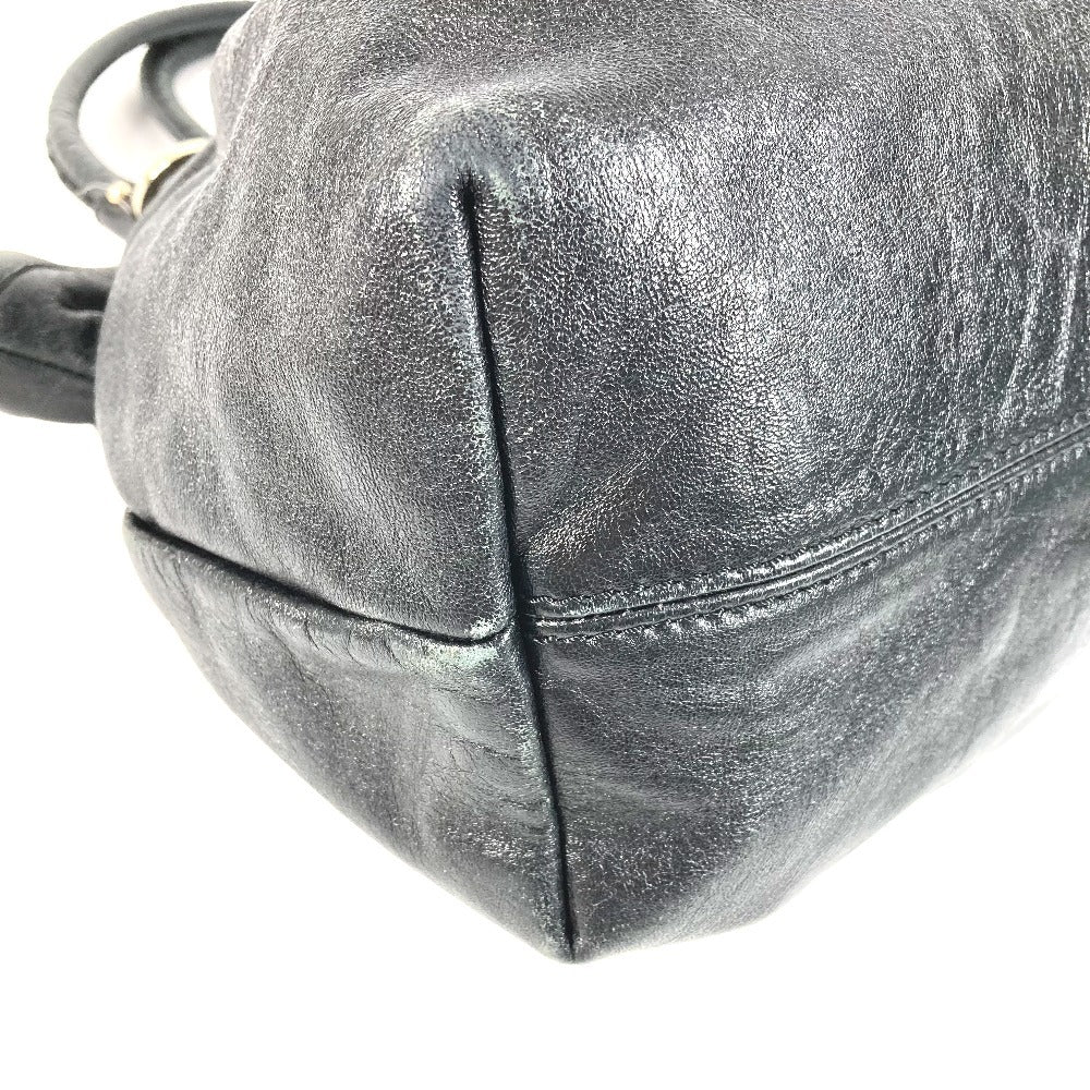 FENDI Shoulder Bag leather black logo