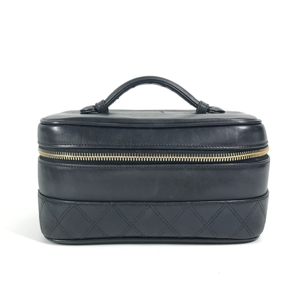 CHANEL Handbag leather black CC COCO Mark logo Bicolore Matelasse Quilting