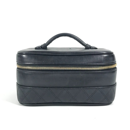 CHANEL Handbag leather black CC COCO Mark logo Bicolore Matelasse Quilting