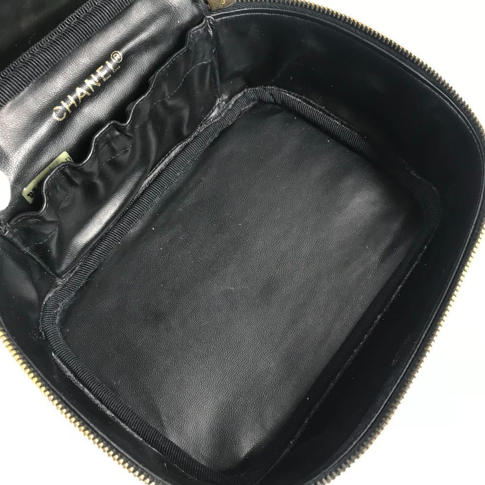 CHANEL Handbag leather black CC COCO Mark logo Bicolore Matelasse Quilting