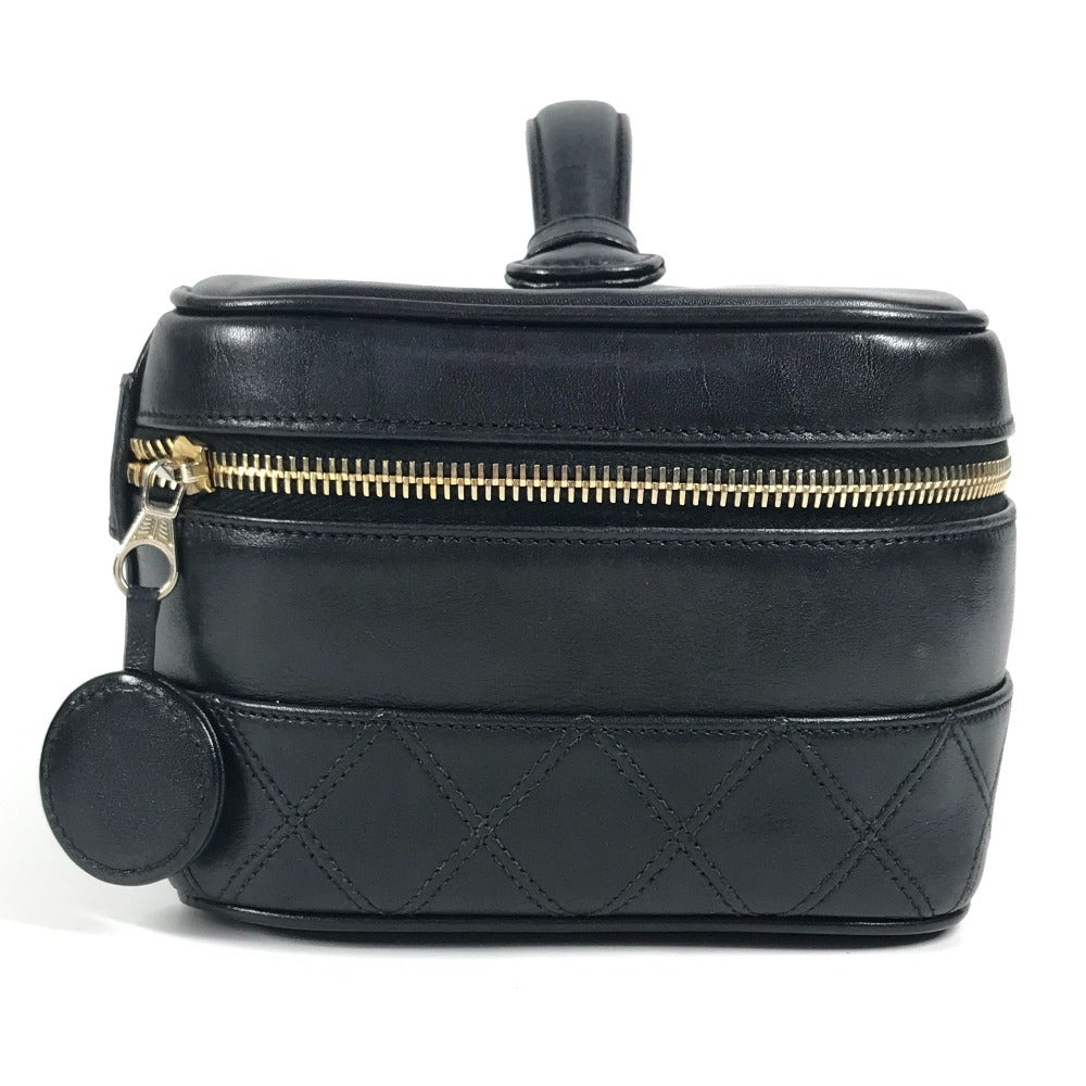 CHANEL Handbag leather black CC COCO Mark logo Bicolore Matelasse Quilting