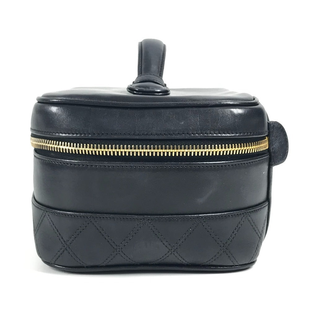 CHANEL Handbag leather black CC COCO Mark logo Bicolore Matelasse Quilting