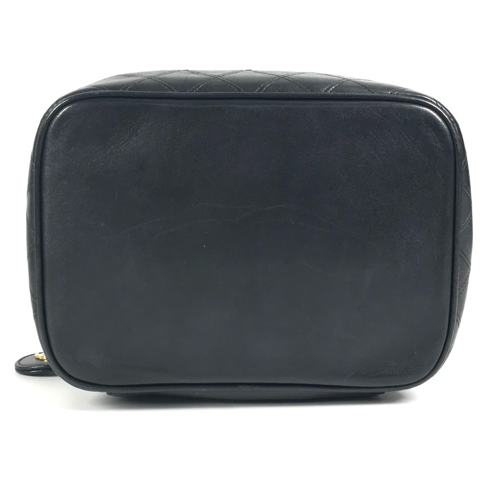 CHANEL Handbag leather black CC COCO Mark logo Bicolore Matelasse Quilting