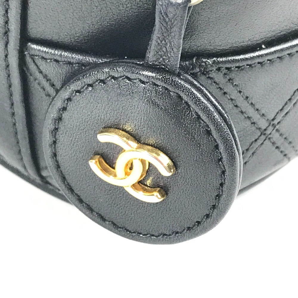 CHANEL Handbag leather black CC COCO Mark logo Bicolore Matelasse Quilting