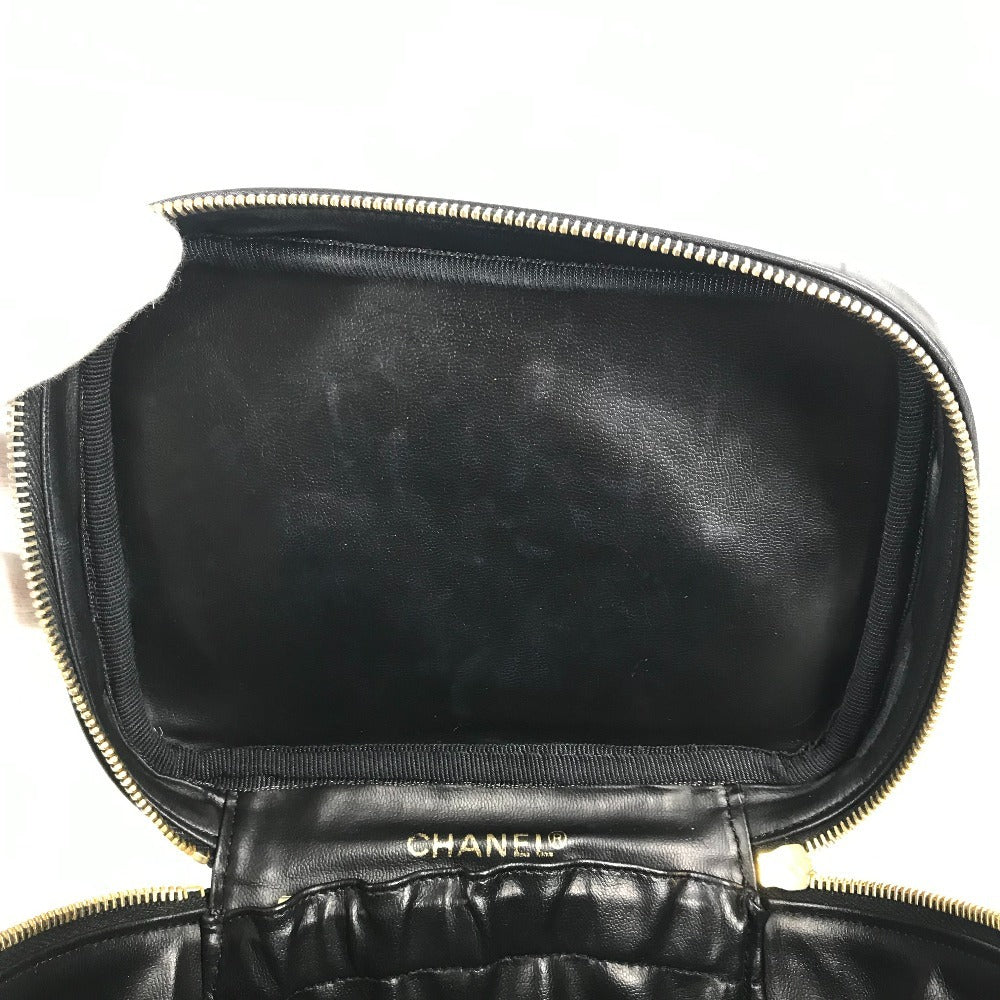 CHANEL Handbag leather black CC COCO Mark logo Bicolore Matelasse Quilting