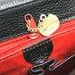 CELINE Handbag leather Black x Gold Metal vintage Circle logo Women Used Authentic