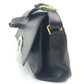 CELINE Handbag leather Black x Gold Metal vintage Circle logo Women Used Authentic