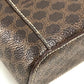 CELINE Vanity bag Leather / PVC Brown Macadam Makeup pouch Cosmetics Pouch Women Used Authentic