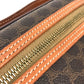 CELINE Vanity bag Leather / PVC Brown Macadam Makeup pouch Cosmetics Pouch Women Used Authentic