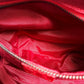 CELINE Handbag leather Red belt Embossing Women Used Authentic