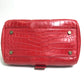 CELINE Handbag leather Red belt Embossing Women Used Authentic
