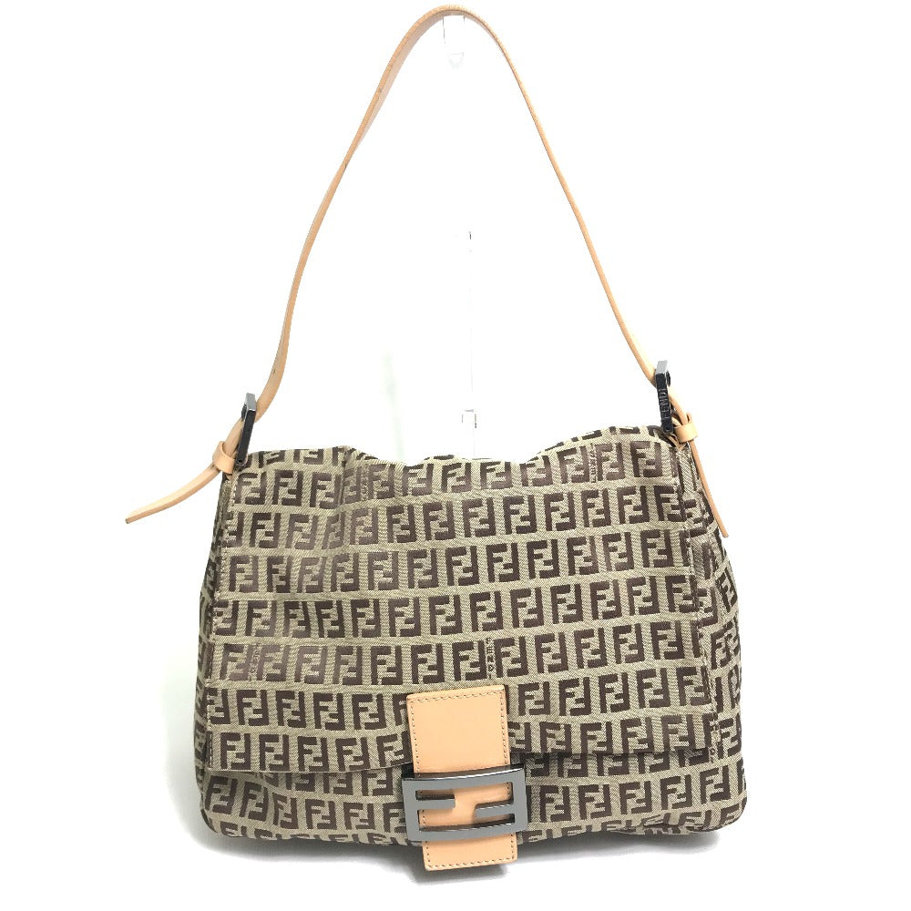 FENDI Shoulder Bag 8BR001 Canvas / leather beige Zucca FF pattern Women Used Authentic