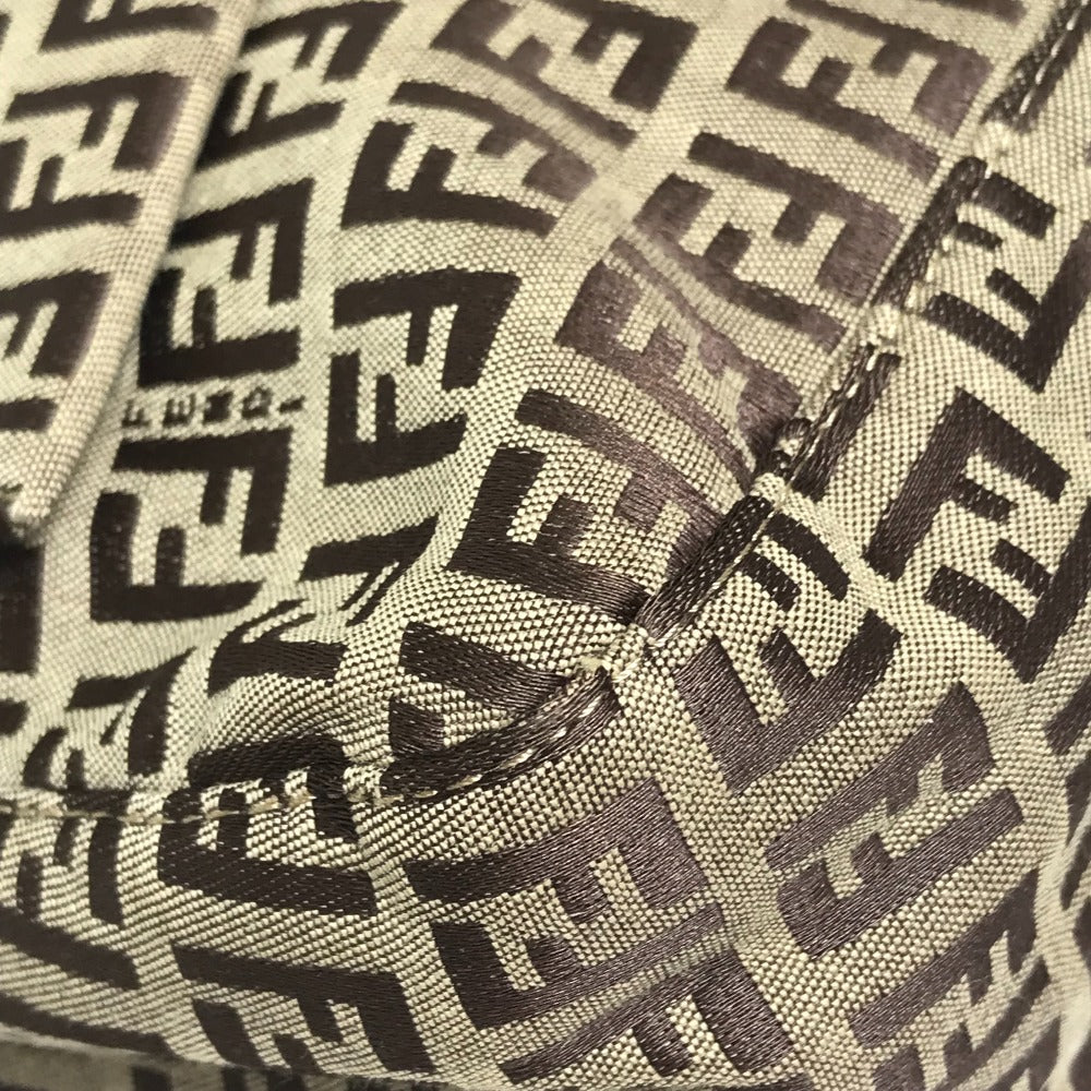 FENDI Shoulder Bag 8BR001 Canvas / leather beige Zucca FF pattern Women Used Authentic
