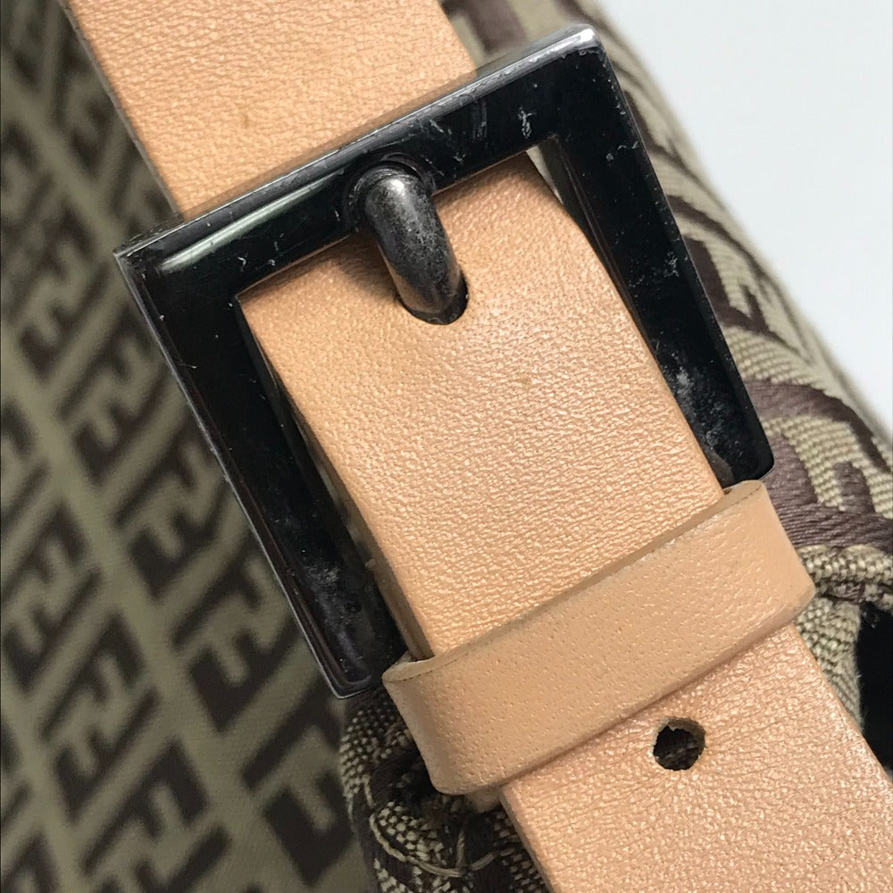 FENDI Shoulder Bag 8BR001 Canvas / leather beige Zucca FF pattern Women Used Authentic
