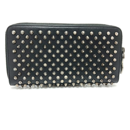 Christian Louboutin Long Wallet Purse 1175099 leather black Spike studs Panettone Women Used Authentic
