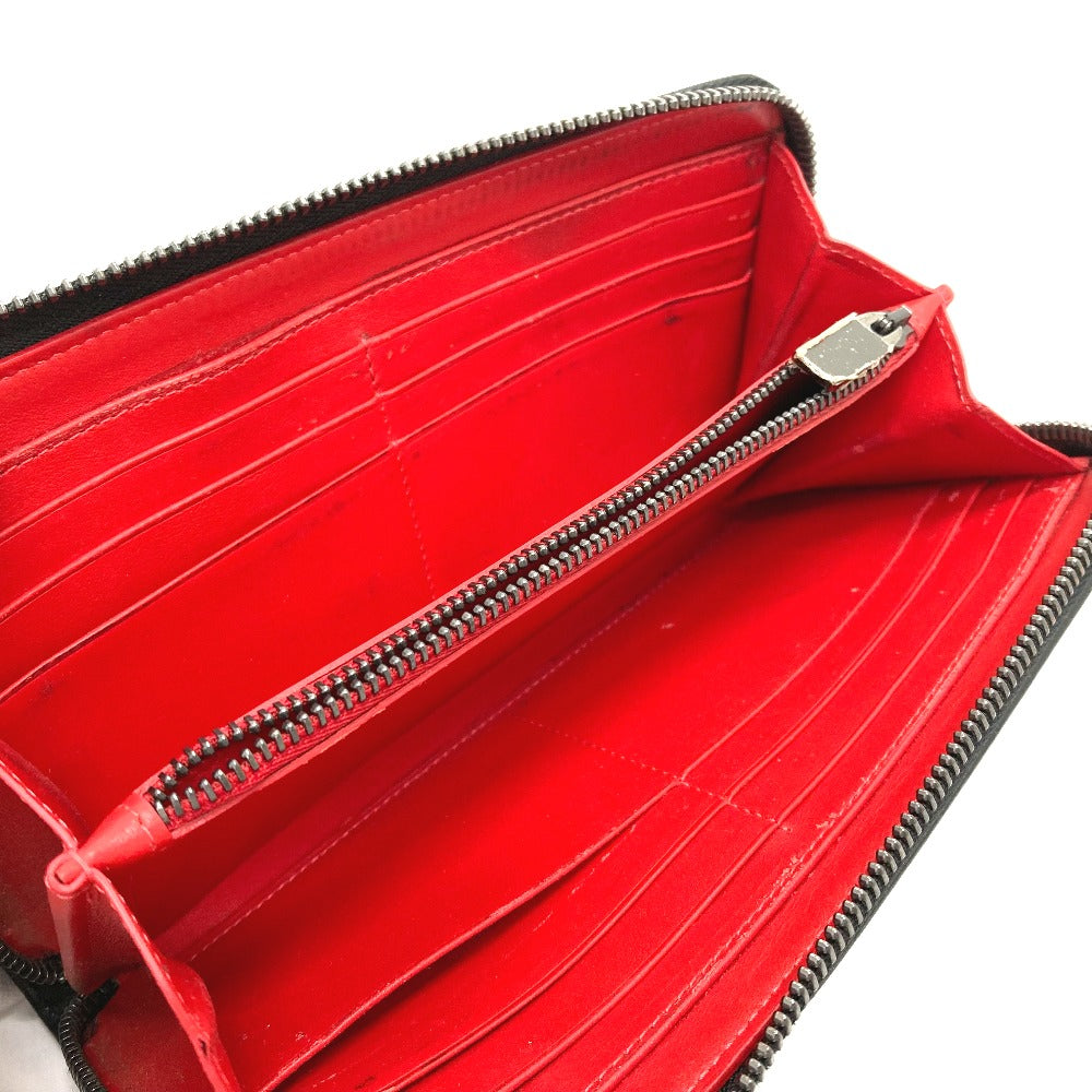 Christian Louboutin Long Wallet Purse 1175099 leather black Spike studs Panettone Women Used Authentic